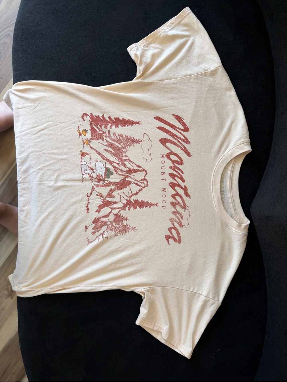 Peanuts Cream Short Sleeve Tee with Rust Graphic